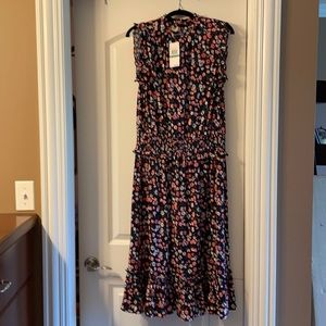 Floral sleeveless midi dress, size L